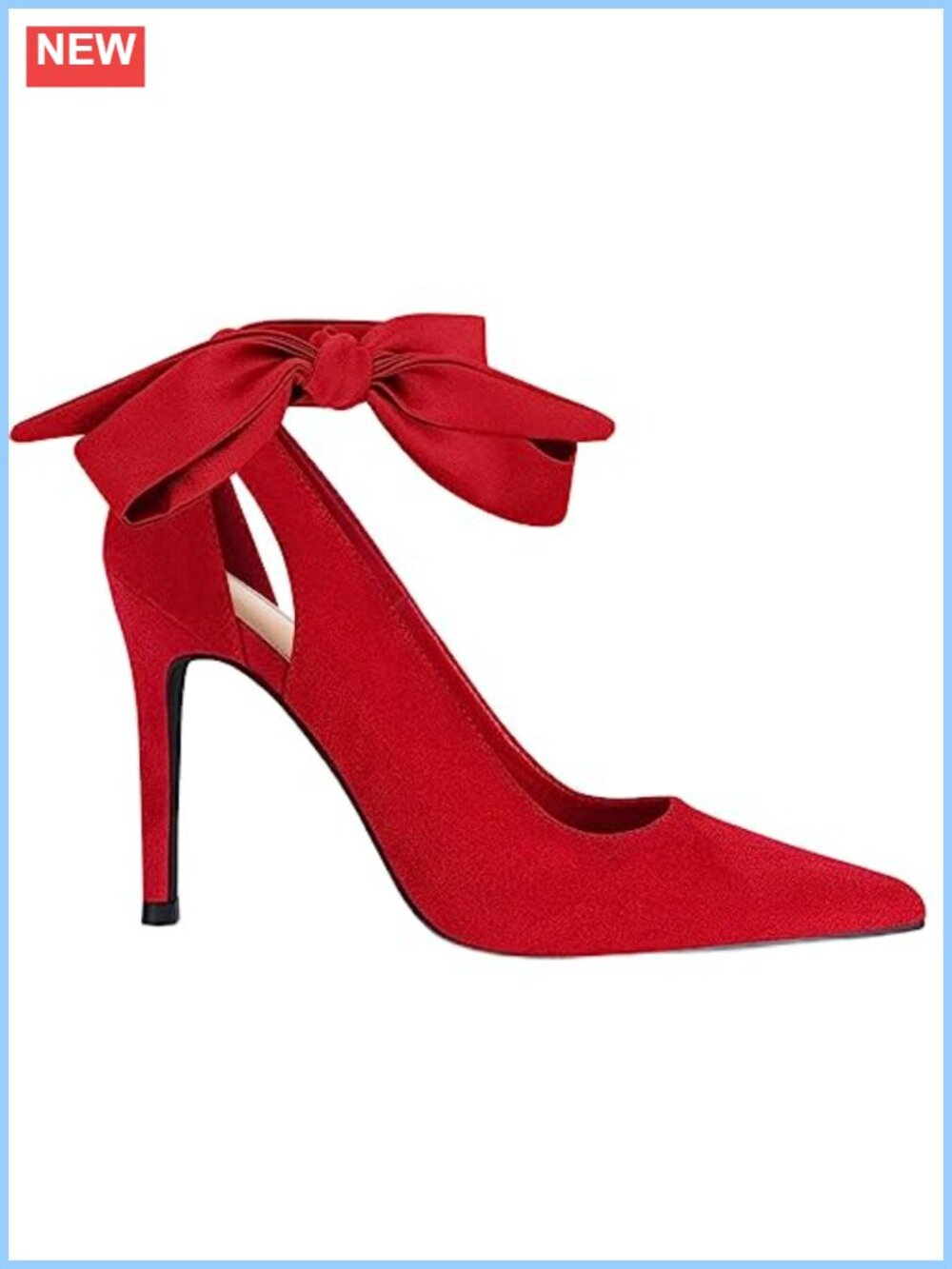 Women's Bow Tie Satin Stiletto Heels - Pointed Toe Wedding Pumps